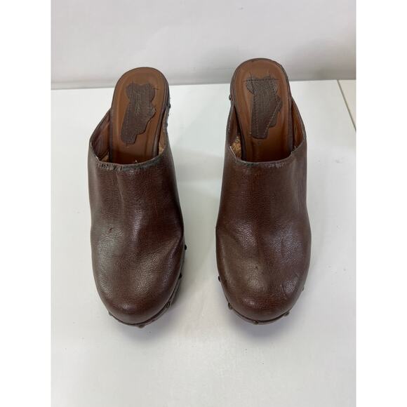Zodiac Vintage Clogs Chocolate Brown Studded Detail Size 7 - Picture 3 of 8